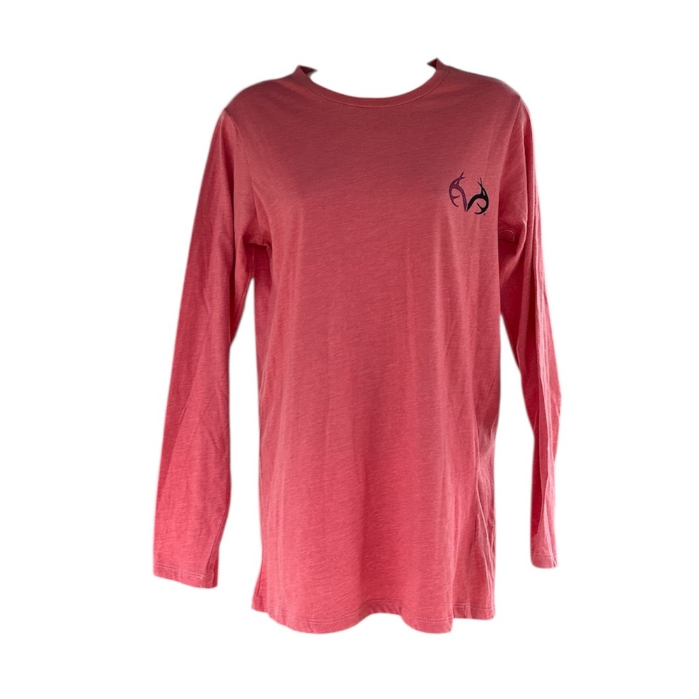 Realtree Womens Long Sleeve Deer Antlers Design Grapic Logo T-Shirt Size S
